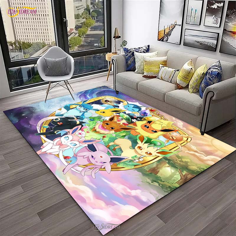 Cartoon AMINE-RAI-CHU-P-POKEM Area UnSlip Rug for Living Room,Bedroom,Playroom,Kitchen,Door Floor Mat Decor Carpet Gift Alfombra