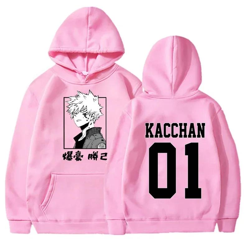 Аниме Бакуго Кацуки Принтованный Худи Оверсайз Осень Зима Женский Мужской Худи Харадзюку Повседневные Толстовки