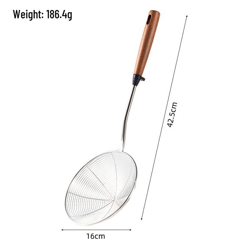 Wutuo Thickened Stainless Steel Wire Skimmer with Wooden Handle