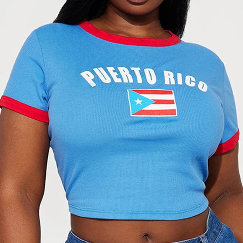 Укороченный топ в стиле летней уличной одежды Y2K с европейской и американской вышивкой букв