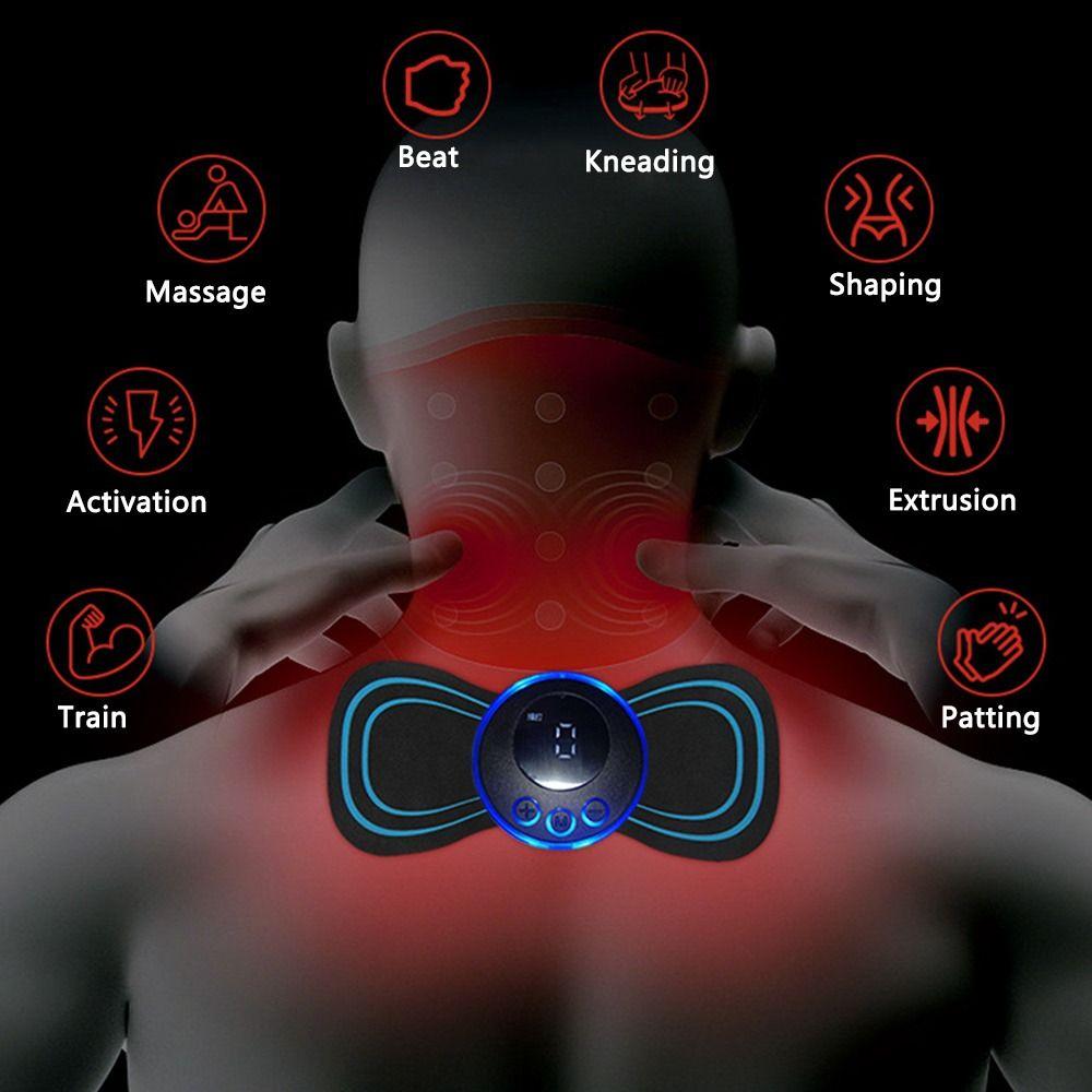 Multifunctional Electric EMS Neck Massager Mini Massageador Mat Gel Pad Stickers  Relieve Pressure