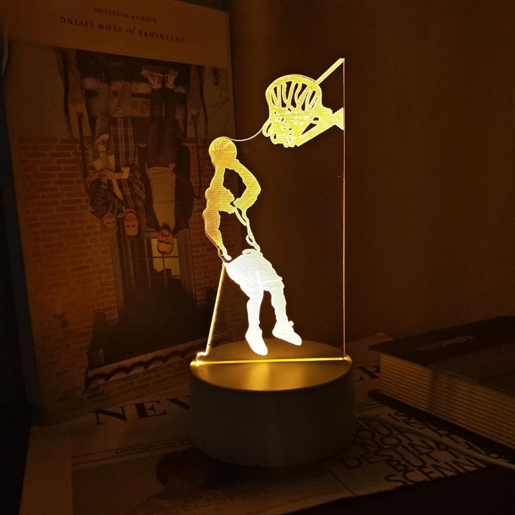 3D Креативный Спортивный Ночник Баскетбол, Украшение для Спальни Гостиной, Настольный Декоративный Светильник