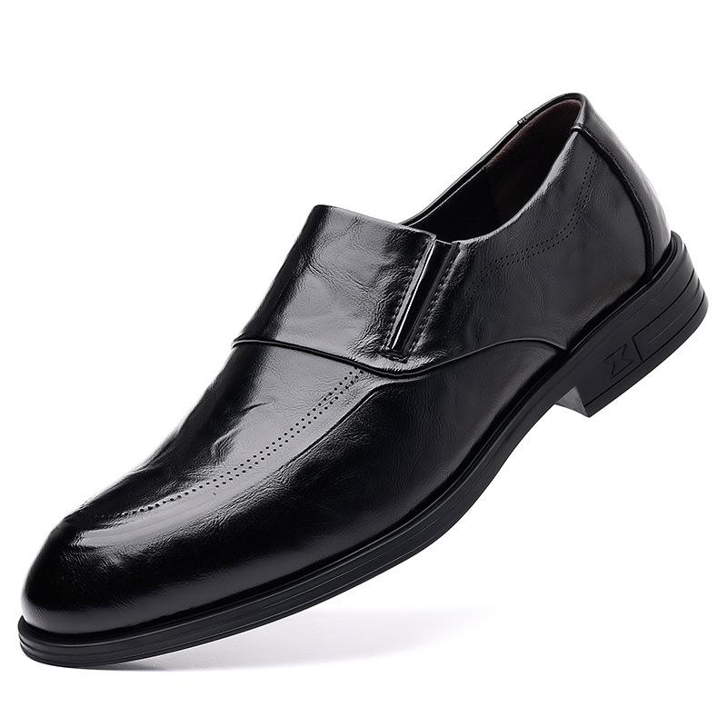 Кожаная обувь мужская повседневная остроносая свадебная обувь для жениха, туфли-галоши 2025