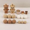 16Pcs/set Cute Teddy Bear Cake Balls Topper Decoration Boy Girl Kids 1st Birthday Party Favors Supplies Baby Shower Cake Decor
