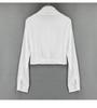Korean White Cropped Slimming Long Sleeve Shirt for Women