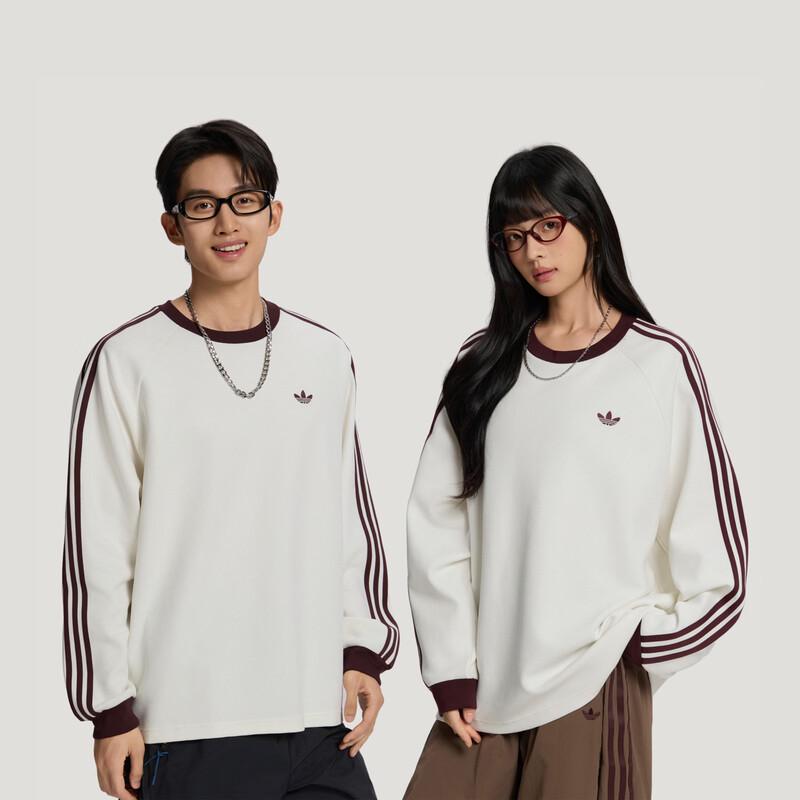 Adidas Waffle Knit Loose Casual Long Sleeve T-Shirt