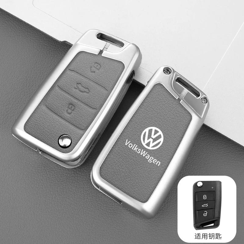 2025 Hot Zinc Alloy Car Smart Remote Key Case Cover Shell For VW Volkswagen Golf 7 MK7 Tiguan MK2 T-roc T-cross Auto Keychain Ac