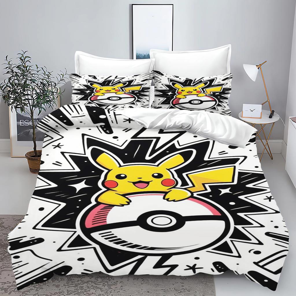 Comforter Pokémon Tuya Anime Home Bedroom Comforte Nordic Polyester Material Suitable For Children And Adults 3-Piece Set