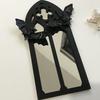 Gothic Cathedral Window Mirror Vintage Baroque Wooden Black Bat Mirror Home Office Living Room Bedroom Bathroom Decorative Wall Mirror