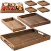 Tray Yangbaga 7 Piece Set Wooden Tray Obon Tea Cafe Kitchen Supplies Accessories Holder Set Meal Tray Storage Dinner Luncheon