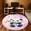 1PC Panda Hearts Round Chair mat Area Rug - Non-Slip, Floor Mat for Office, Bedroom, home decor Christmas Gift c0528013