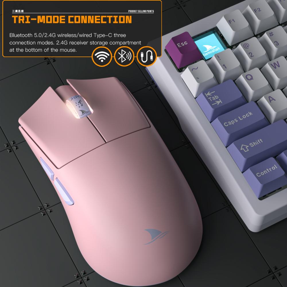 Motospeed Darmoshark M3s-Pro Bluetooth Wireless Gaming Mouse HUANO Micro Switch 4KHz Controller N52840 PAM3395 Sensor 26KDPI