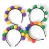 Mardi Gras Headband Colorful Pompoms Headpiece Festive Headband Hair Accessories for Adults Teens Carnival Costume