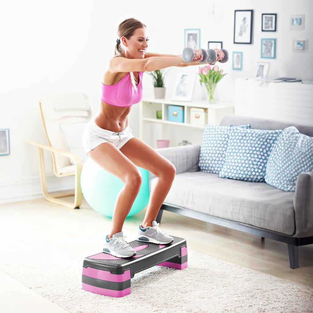 Aerobics Step 78 Cm Fitness Exercises 3 Levels Modular Adjustable Platform