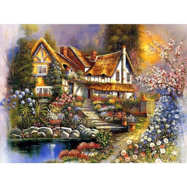 5D алмазная живопись «Дом», вышивка крестиком, квадратная/круглая Алмазная вышивка, садовые стразы, художественная ручная работа, наборы картин из бисера, домашний декор