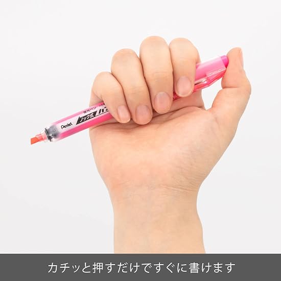 Pentel Packaged Highlighter, Knock-Type Handy-line S, Pink, XSXNS15-P, Bundle Set [3 pieces]