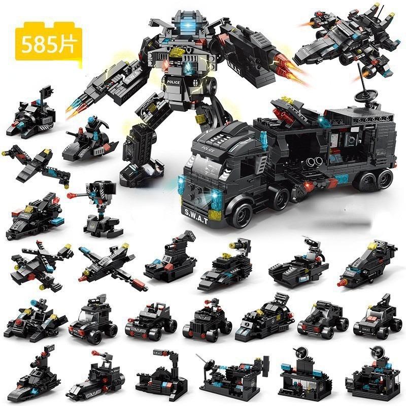 Compatible with Lego 585Pcs City Police Station SWAT Truck Car Building Blocks DIY Toys for Boys Kids Gifts