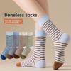 Женские осенне-зимние полосатые носки до середины икры, хлопковые влагопоглощающие бесшовные махровые носки, женские носки в стиле колледж