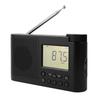 WOVTE Portable LCD Perfect Gift for Respect for the Aged Day FM/AM Radio, Compact, USB-C Rechargeable, Screen, Clock/Preset Function, Parents, (Black)