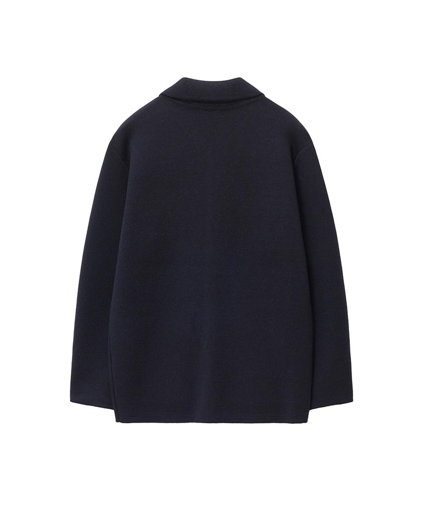 Iolo Double Face Wool Knit Coat_Dark Navy