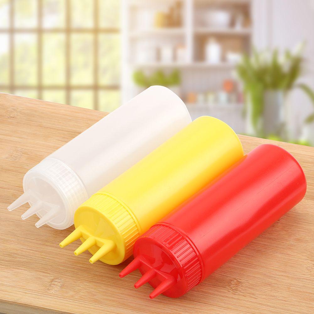 Home Vinegar Oil Gravy Boats Cruet Bin 3 Hole Dispenser Squeeze Bottle