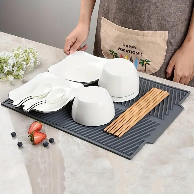 Silicone Draining Mat Dish Drying Mat Folding Draining Pad Kitchen Drainer Mat Heat Resistant Pot Mat