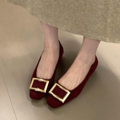 2025 новые металлические туфли-лодочки с французской квадратной пряжкой, с открытым вырезом, на толстом каблуке, с квадратным носком, в сказочном стиле, Мэри Джейн, для работы