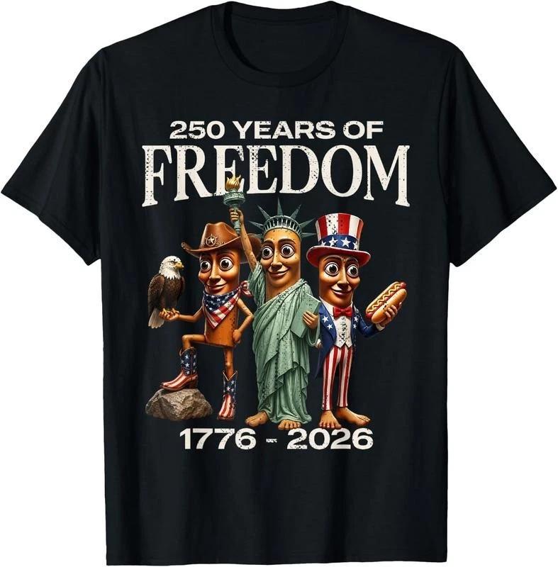 250 Years of Freedom Brainrot Tung Sahur USA Costume Funny T-Shirt summer graphi