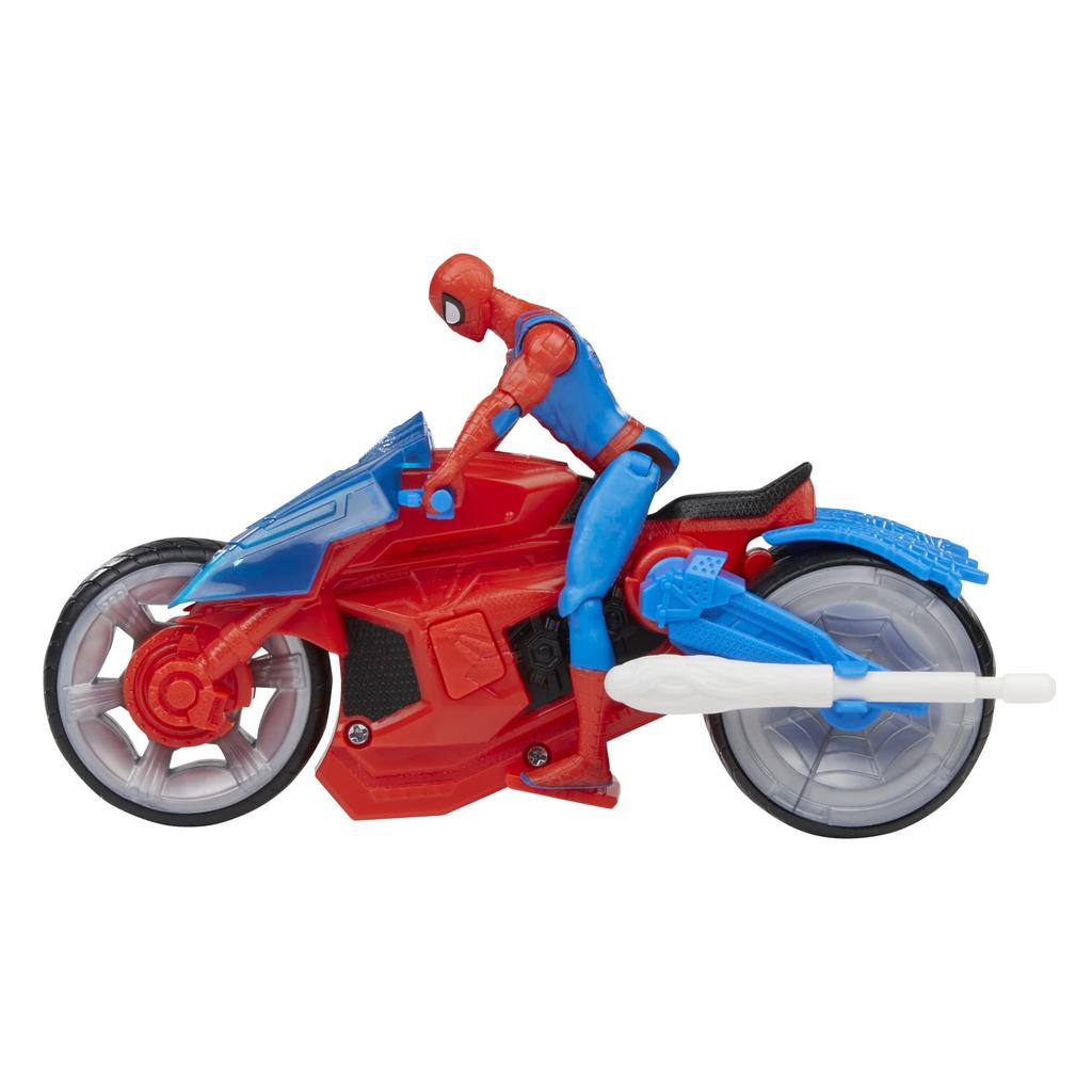 Hasbro Marvel Web Blast игровой набор размером 4 дюйма с 2 снарядами для детей от 4 лет F6899 Подлинный продукт Мотоцикл Человека-паука, (10 см) фигура, транспортное средство,