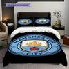 Manchester City Heritage Three-piece set (1 * duvet cover + 2 * pillowcase, without core) 2DFlat Christmas birthday gift Duvet cover and pillowcase