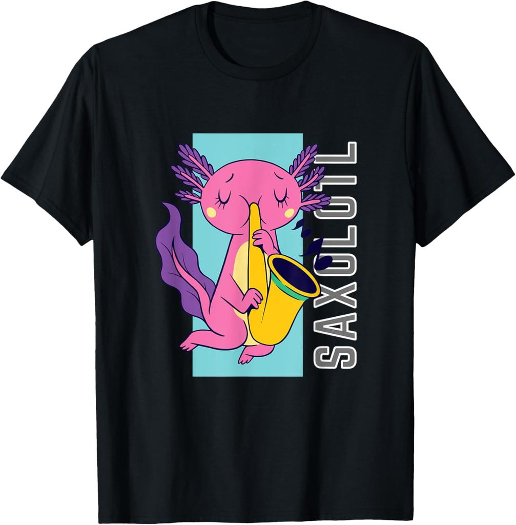Cute Axolotl Playing Violin For Violinist Musical Orchestra Tshirt Unisexs Clothing Funny Shirt Customizable Ropa Hombre