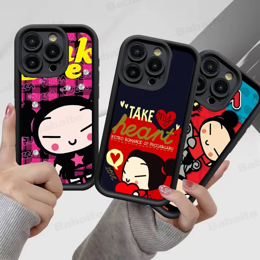 Animation Pucca Cate Phone Case For IPhone 17 16 15 14 13 12 11 Air Plus Pro Max Soft Back Cover