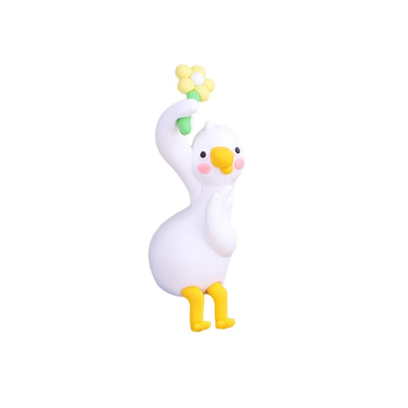 Playful 3D Duck Figurine Accessory for Desk Car Dashboard TV Monitor Decors and Gifts