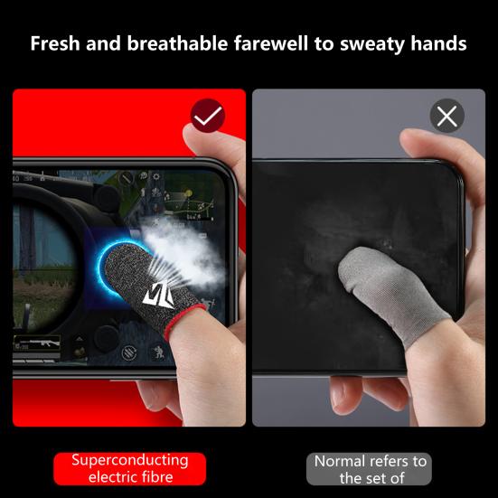 XIMUDED Gaming Finger Sleeves Anti-slip Sweatproof Ultra-thin Touch Screen Gloves Fingertip Cover for Mobile Game