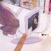 JESJELIU 3 Inch Acrylic Kpop Photocard Holder Butterfly Standing Card Holder Idol Photo Card Frame Display Case Desktop Decor