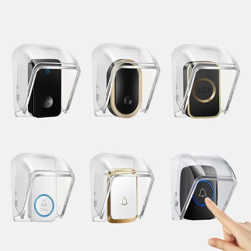 Козырек от дождя для дверного звонка, уличный, прозрачный, уличная коробка для дверного звонка, прозрачная, уличная, беспроводная, водонепроницаемая коробка для дверного звонка