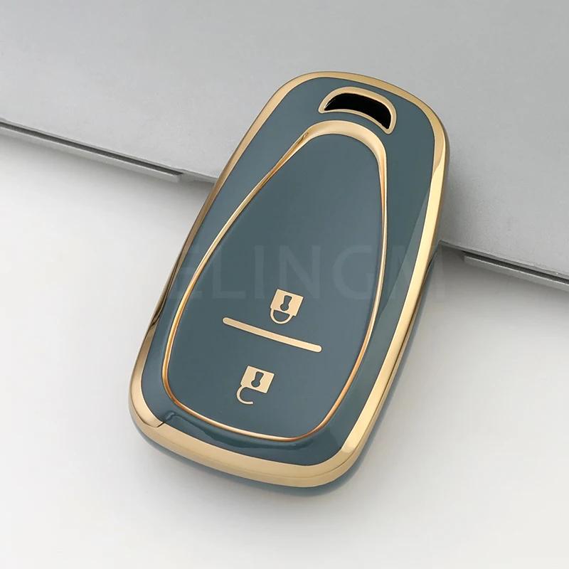 AABHK1 2/3 Buttons Remote Smart Key Case for Chevrolet Spark Camaro Volt Bolt Trax Malibu Cruze TPU Car Key Shell Keychain Auto Cover