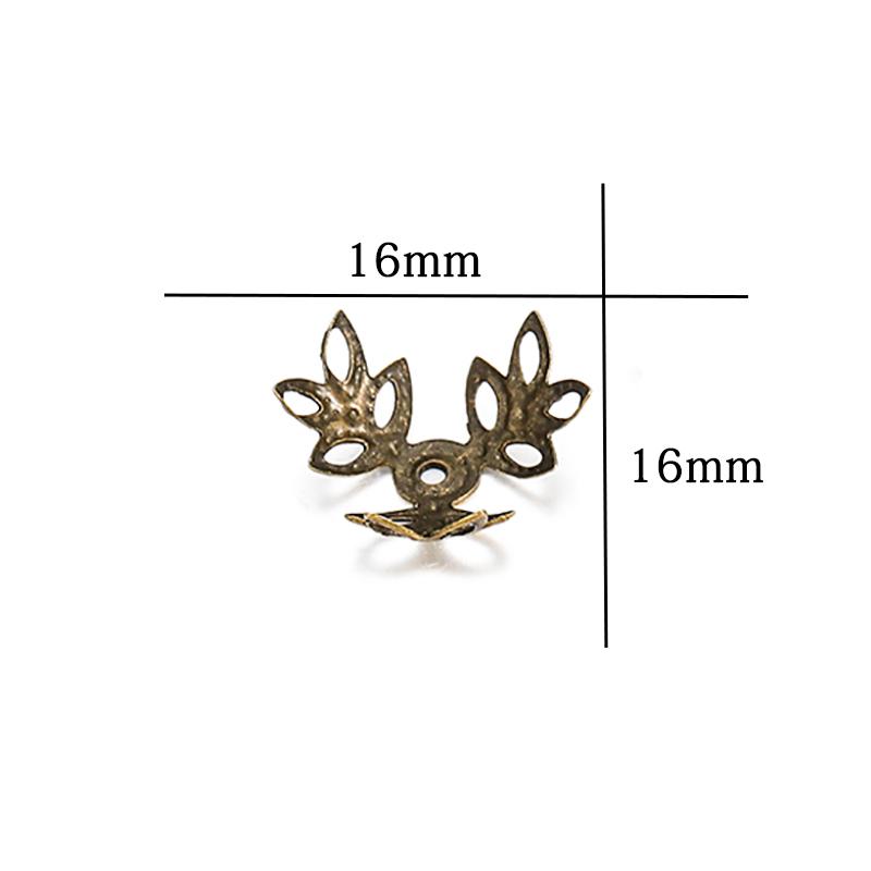 100 шт./лот 16x16 мм металлик KC золото три листа бусины-разделители торцевая крышка для изготовления ювелирных изделий своими руками принадлежности для браслета