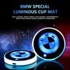 1pc Car Luminous Light Anti Slip Water coaster Mat pad For BMW M E39 E36 E60 E90 E3A4 E46 F30 F10 F20 X5 E53 E34 X1 car styling