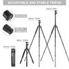 Andoer 153cm/60in Portable Camera Tripod Stand Aluminum Alloy with Detachable Monopod 360 Degrees Rotatable
