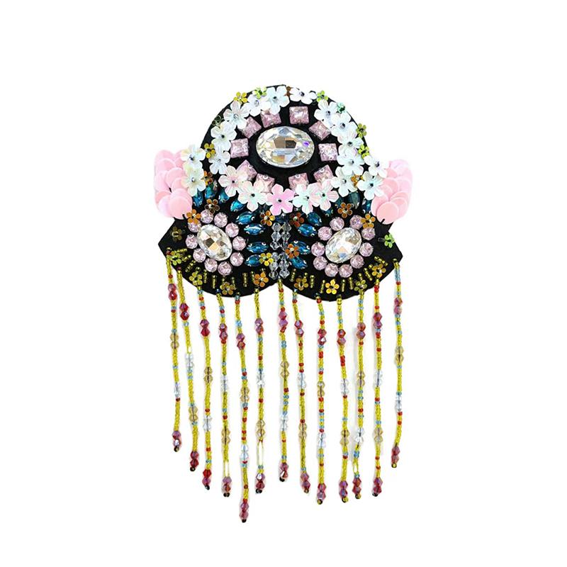 Брошь Пин Бусина Длинная Кисточка Цепочка Гальваническое Покрытие Декор DIY Мужчины Женщины Блинг Эполет Одежда Плечевые Украшения