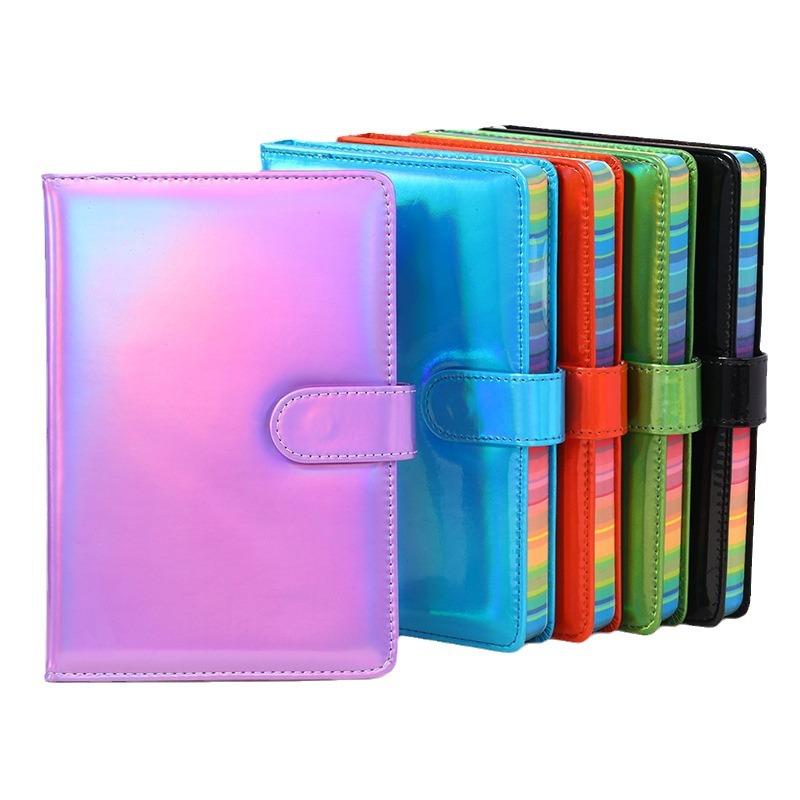 Laser Symphony Leather Notebook Buckle Color Edge Notepad Thickened