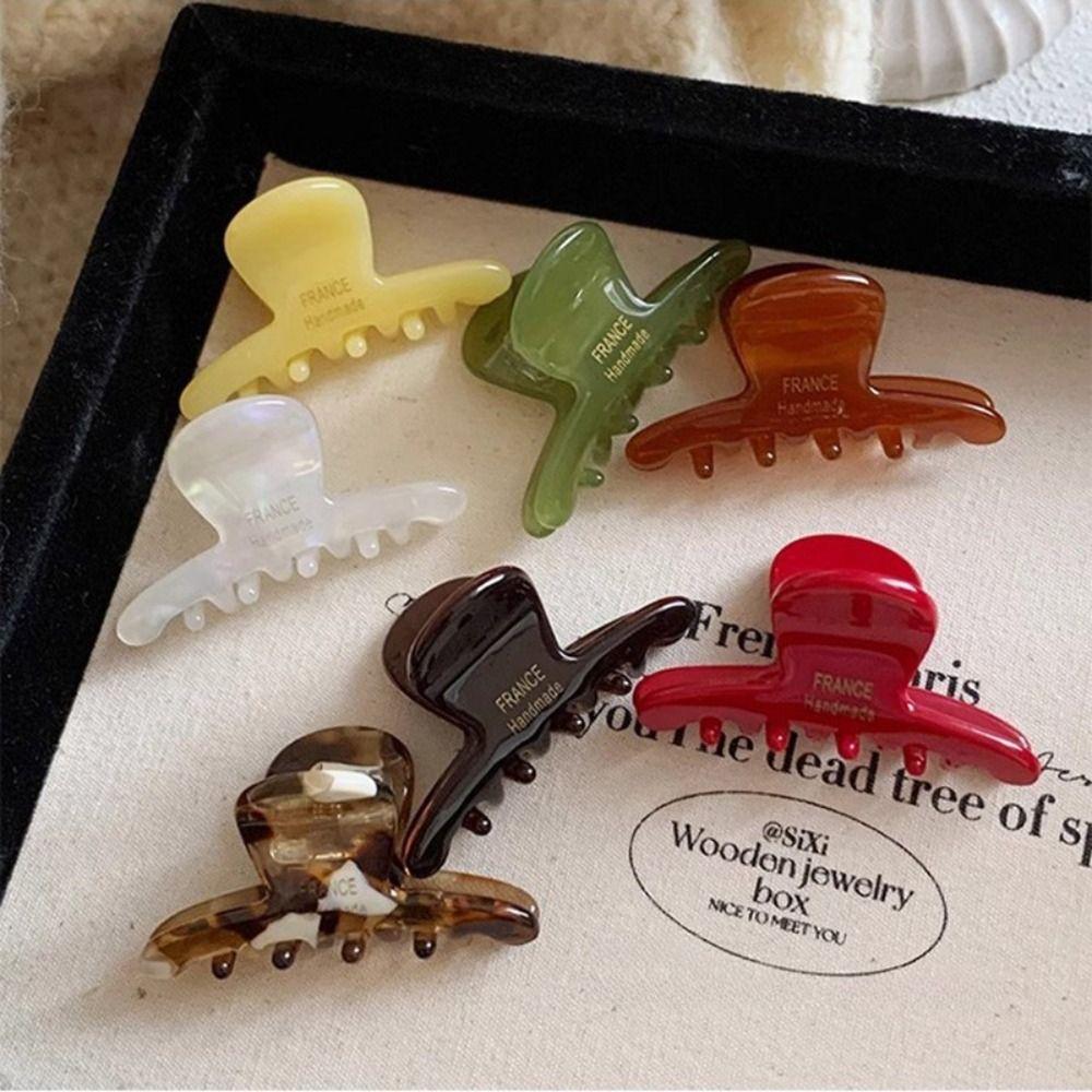 Korean Style Small Shark Clip Colorful Acetic Acid Side Clip Cute Acetic Acid Hair Claw  Children