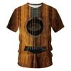 Summer Men's T-shirt 3D Print Tees Guitar Pattern Loose Round Neck Short Sleeve Tops Men