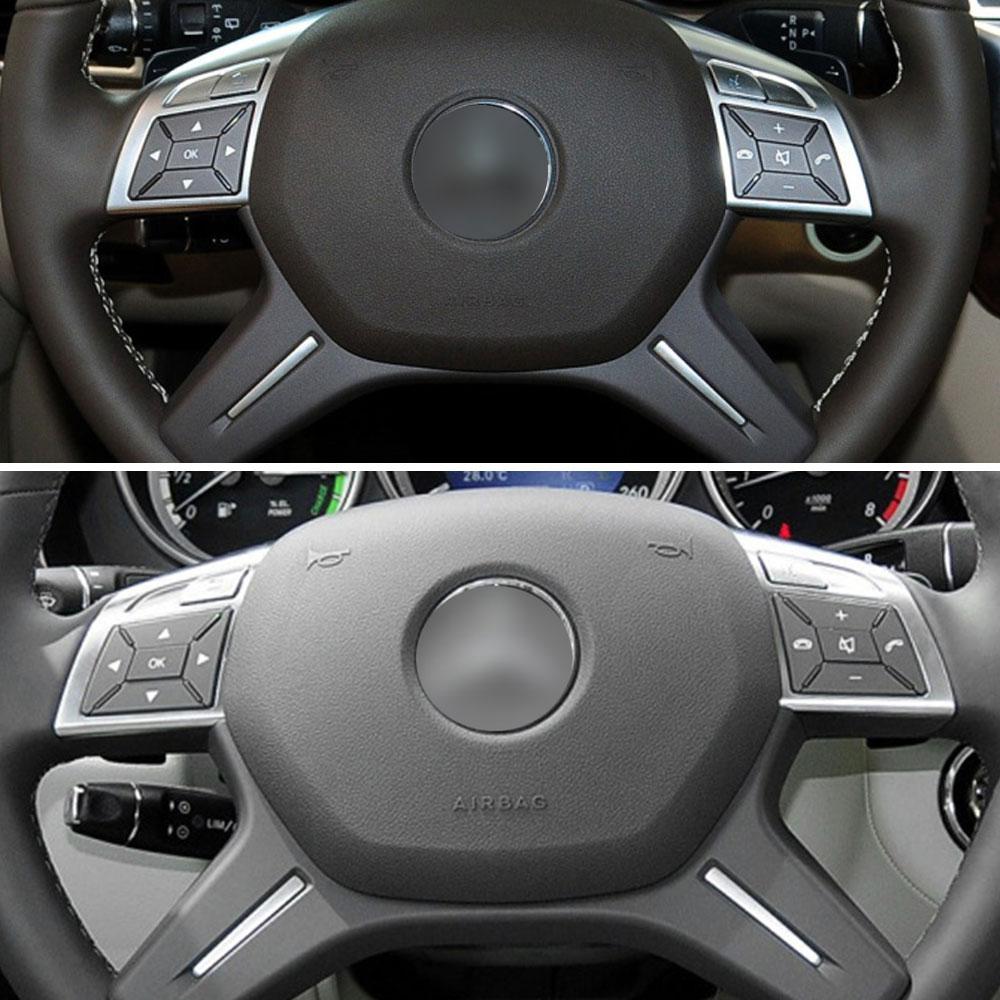 LHD RHD Автомобильный чехол на руль, хромированная накладка, замена панели для BENZ CEM ML GL GLS G Class W204 W212 W166 W463