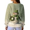 Women's Fashion Casual Gradient Christmas Print Pullover Sports Long-Sleeve Top