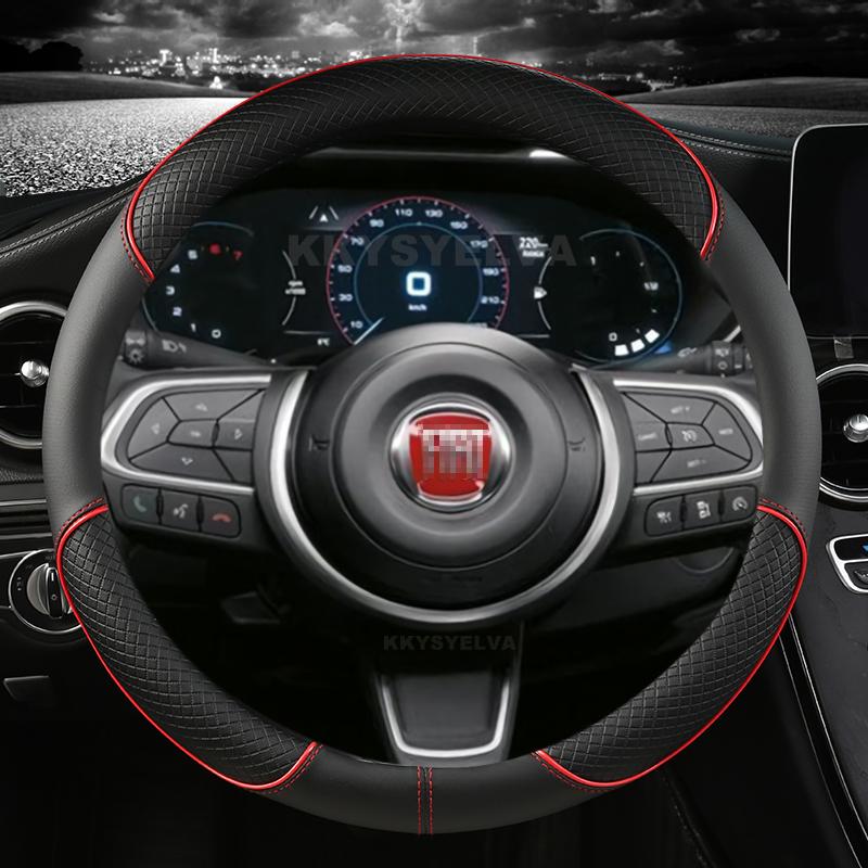 Чехол на руль автомобиля из ПУ кожи 38 см 15" для Fiat Tipo Fullback Strada Toro Doblo Freemont Bravo Stilo Автоаксессуары