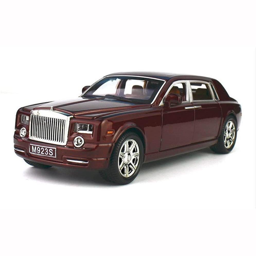 1:24-масштабная модель Phantom из цинкового сплава, игрушечный автомобиль, транспортные средства с откатным механизмом с подсветкой и музыкой для детей, парней, подарков для молодых людей
