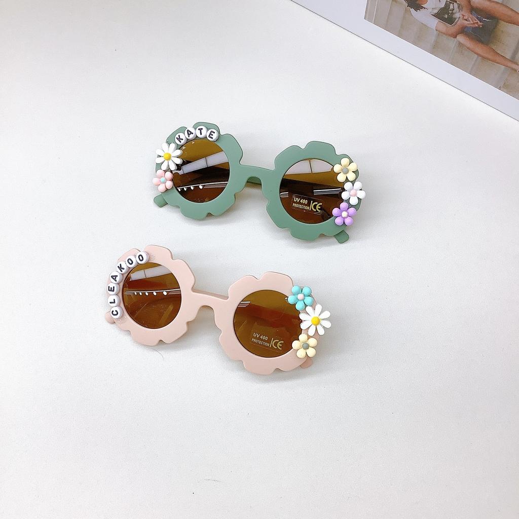 Fashion Children'S Sunglasses Flowers Cute Travel Concave Shape Sunscreen Uv Protection Baby Sunglasses Glasses