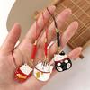 Anti-drop Fortune Cat Keychain Mobile Phone Straps Lucky Cat Phone Pendant Mobile Phone Lanyard